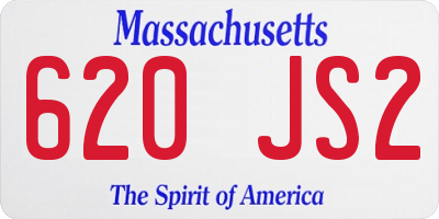 MA license plate 620JS2