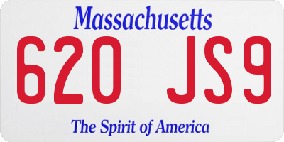 MA license plate 620JS9