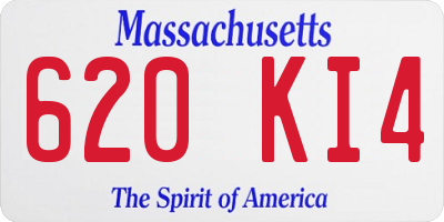 MA license plate 620KI4