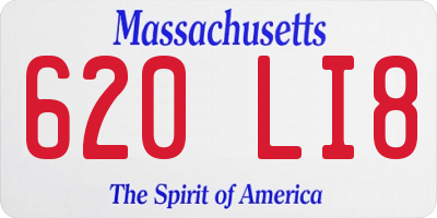 MA license plate 620LI8