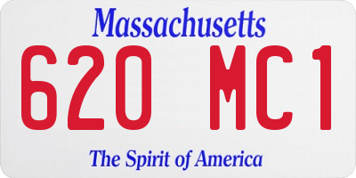 MA license plate 620MC1