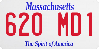 MA license plate 620MD1