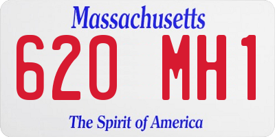 MA license plate 620MH1
