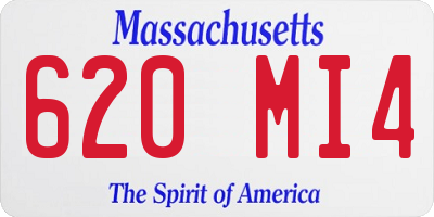 MA license plate 620MI4