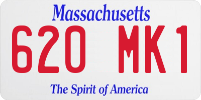 MA license plate 620MK1