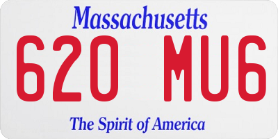 MA license plate 620MU6