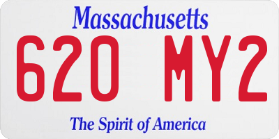 MA license plate 620MY2