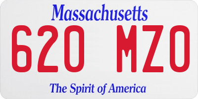 MA license plate 620MZ0