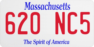 MA license plate 620NC5