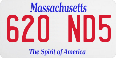 MA license plate 620ND5