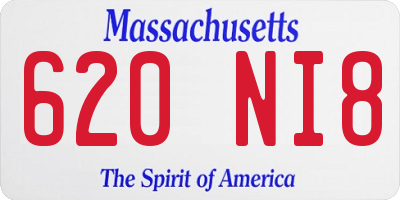 MA license plate 620NI8