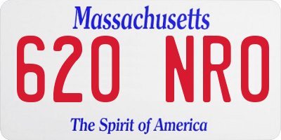 MA license plate 620NR0