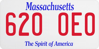 MA license plate 620OE0
