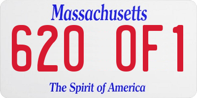 MA license plate 620OF1