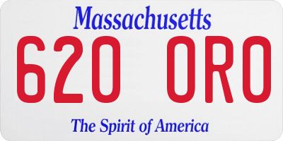 MA license plate 620OR0