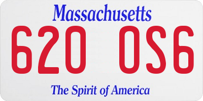 MA license plate 620OS6