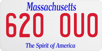 MA license plate 620OU0
