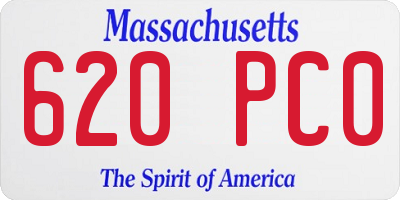 MA license plate 620PC0