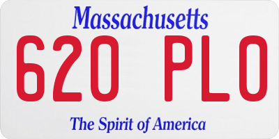 MA license plate 620PL0
