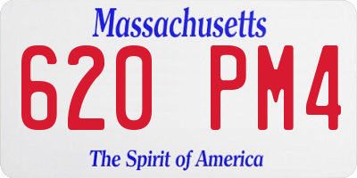 MA license plate 620PM4