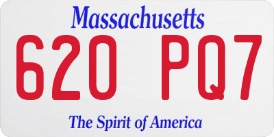 MA license plate 620PQ7