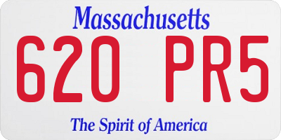 MA license plate 620PR5