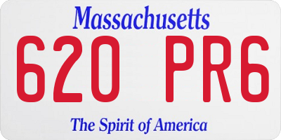 MA license plate 620PR6