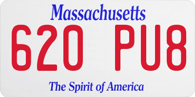 MA license plate 620PU8
