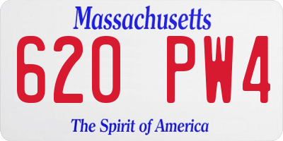 MA license plate 620PW4