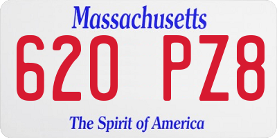 MA license plate 620PZ8