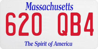 MA license plate 620QB4