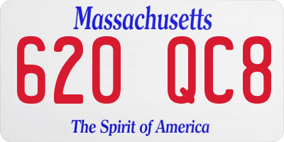 MA license plate 620QC8