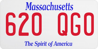 MA license plate 620QG0