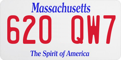 MA license plate 620QW7