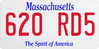 MA license plate 620RD5