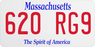 MA license plate 620RG9