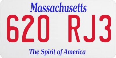 MA license plate 620RJ3