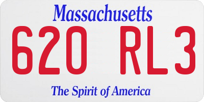MA license plate 620RL3