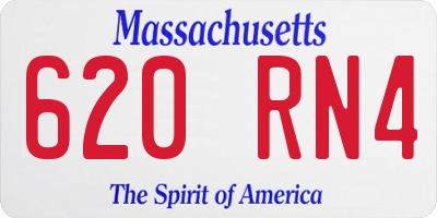 MA license plate 620RN4