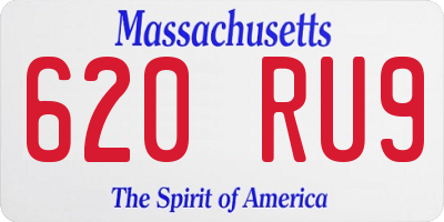 MA license plate 620RU9