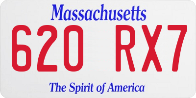 MA license plate 620RX7