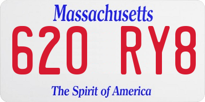 MA license plate 620RY8