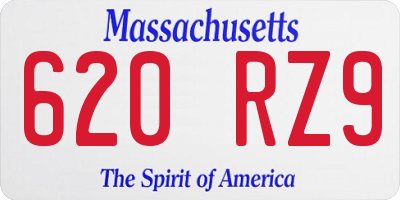 MA license plate 620RZ9