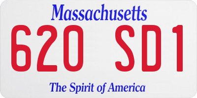 MA license plate 620SD1