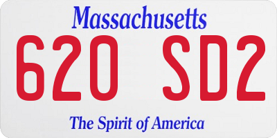 MA license plate 620SD2