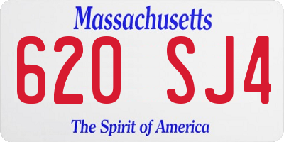 MA license plate 620SJ4