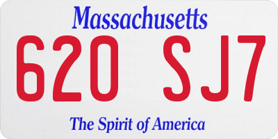 MA license plate 620SJ7