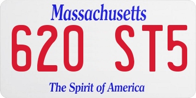 MA license plate 620ST5