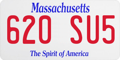 MA license plate 620SU5