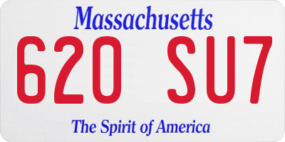 MA license plate 620SU7
